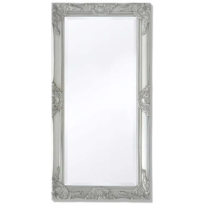 243681 vidaXL Wall Mirror Baroque Style 100x50 cm Silver