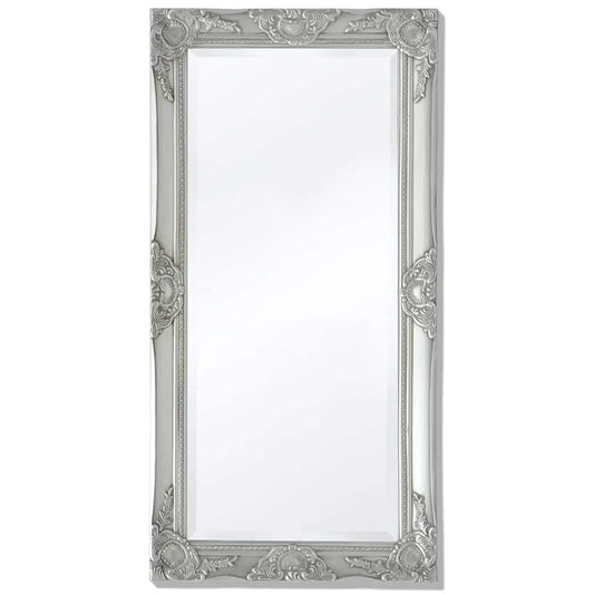 243681 vidaXL Wall Mirror Baroque Style 100x50 cm Silver