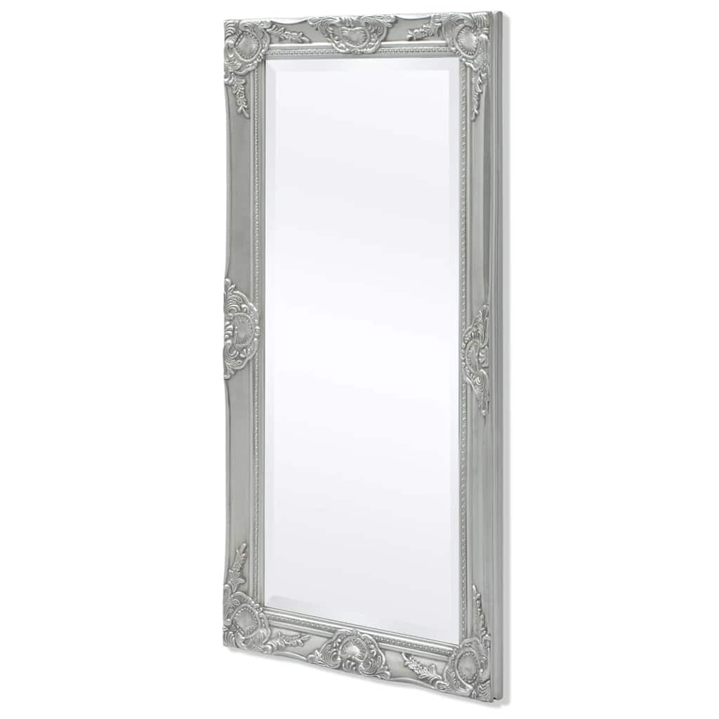 243681 vidaXL Wall Mirror Baroque Style 100x50 cm Silver