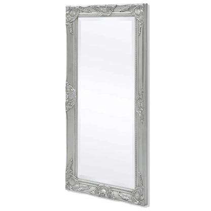 243681 vidaXL Wall Mirror Baroque Style 100x50 cm Silver
