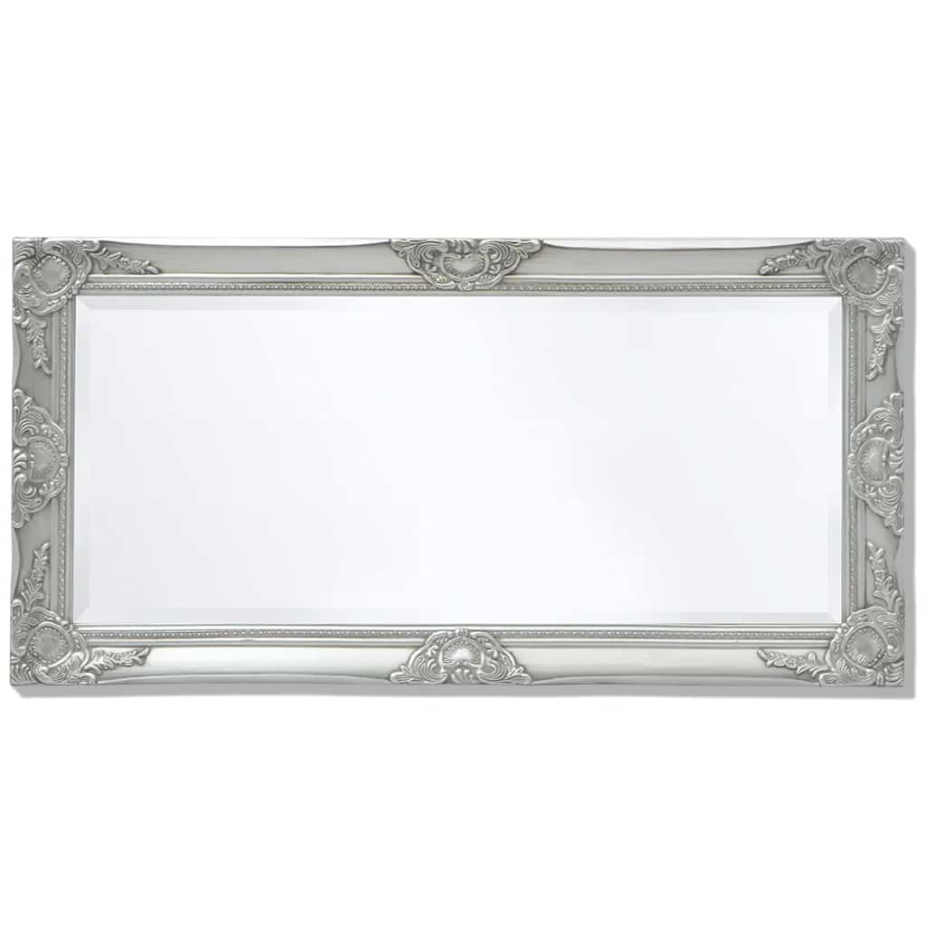 243681 vidaXL Wall Mirror Baroque Style 100x50 cm Silver