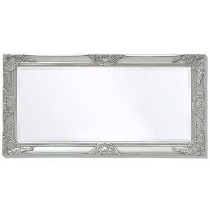 243681 vidaXL Wall Mirror Baroque Style 100x50 cm Silver