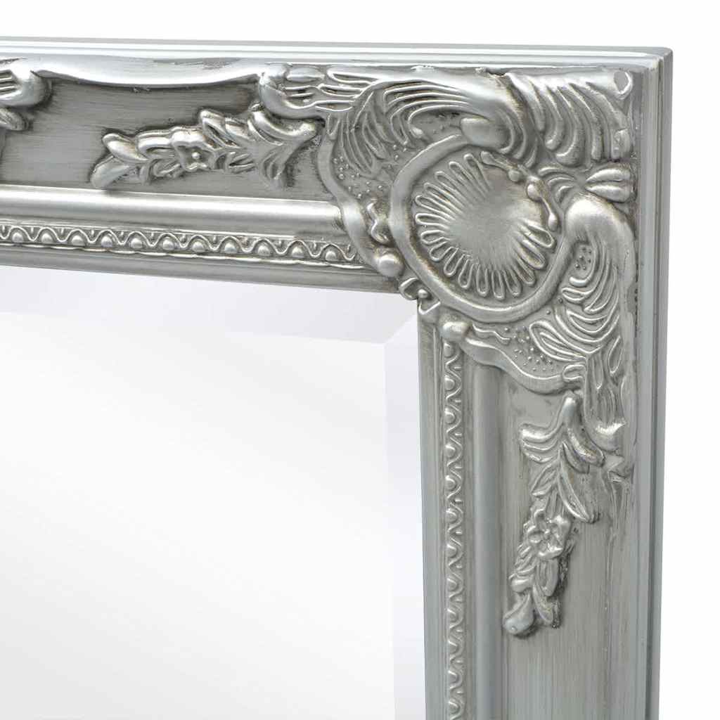 243681 vidaXL Wall Mirror Baroque Style 100x50 cm Silver