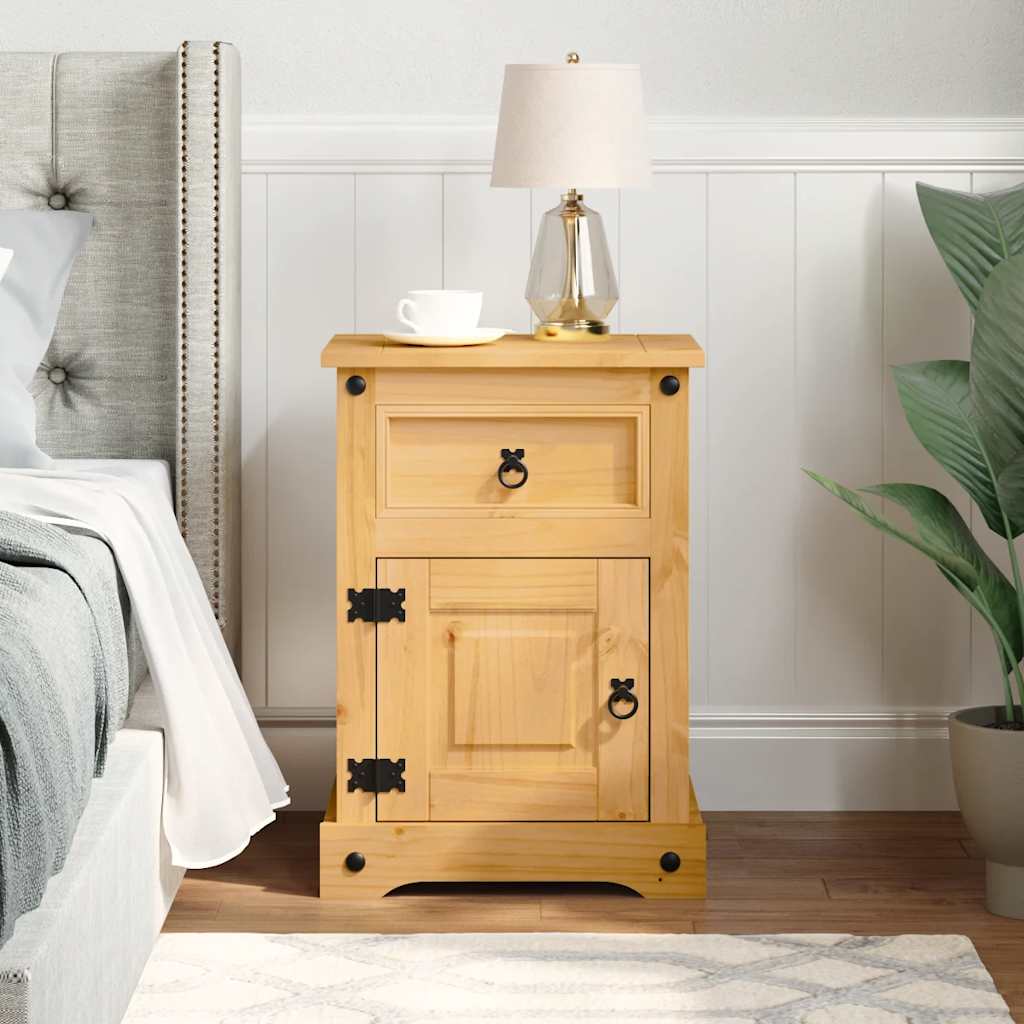 vidaXL Bedside Cabinet Mexican Pine Corona Range 53x39x66 cm - Brown