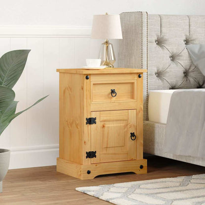 vidaXL Bedside Cabinet Mexican Pine Corona Range 53x39x66 cm - Brown