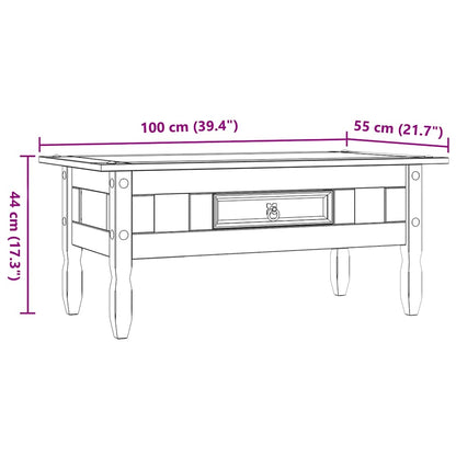 vidaXL Coffee Table Mexican Pine Corona Range 100x55x44 cm - Brown