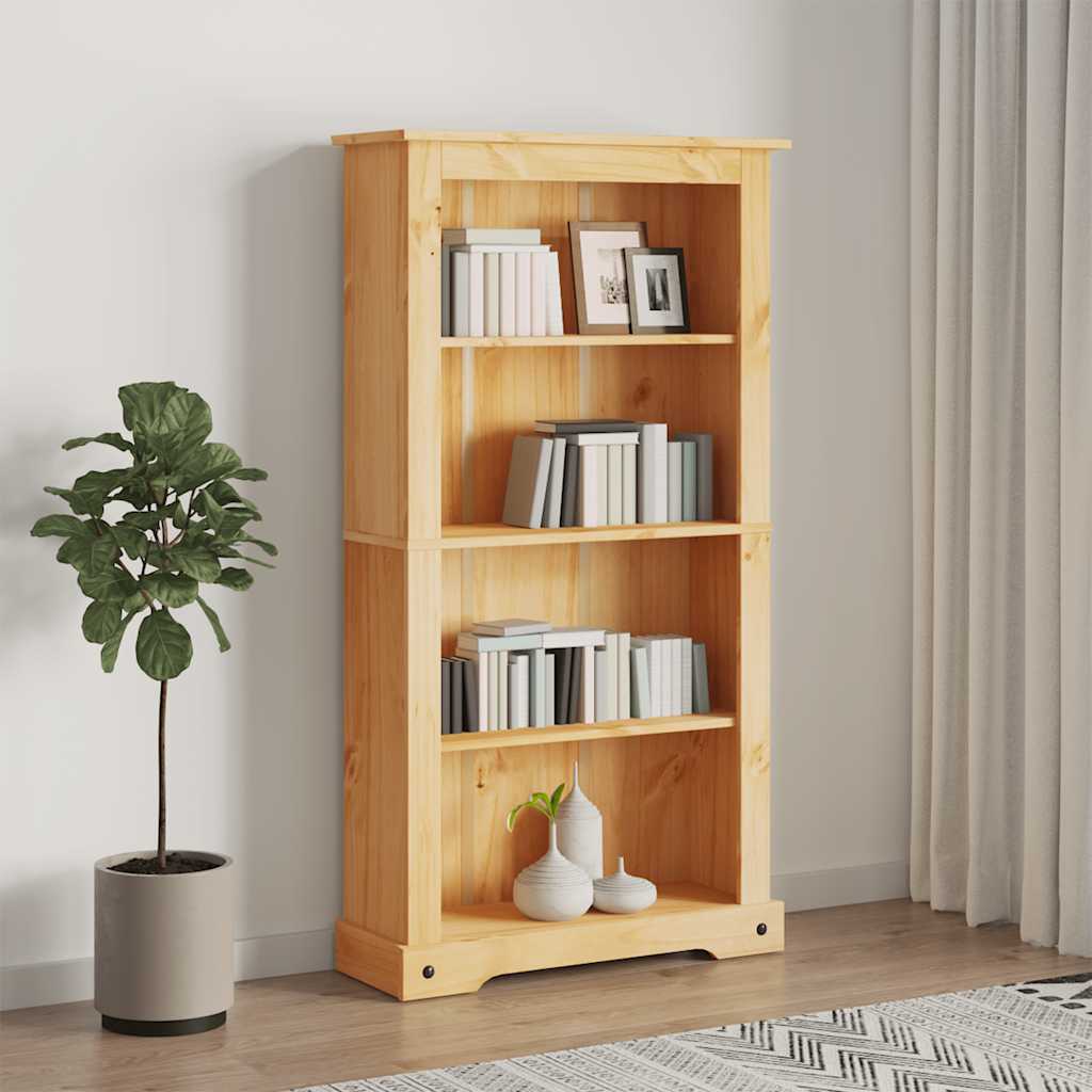vidaXL 4-Tier Bookcase Mexican Pine Corona Range 80x29x150 cm - Brown