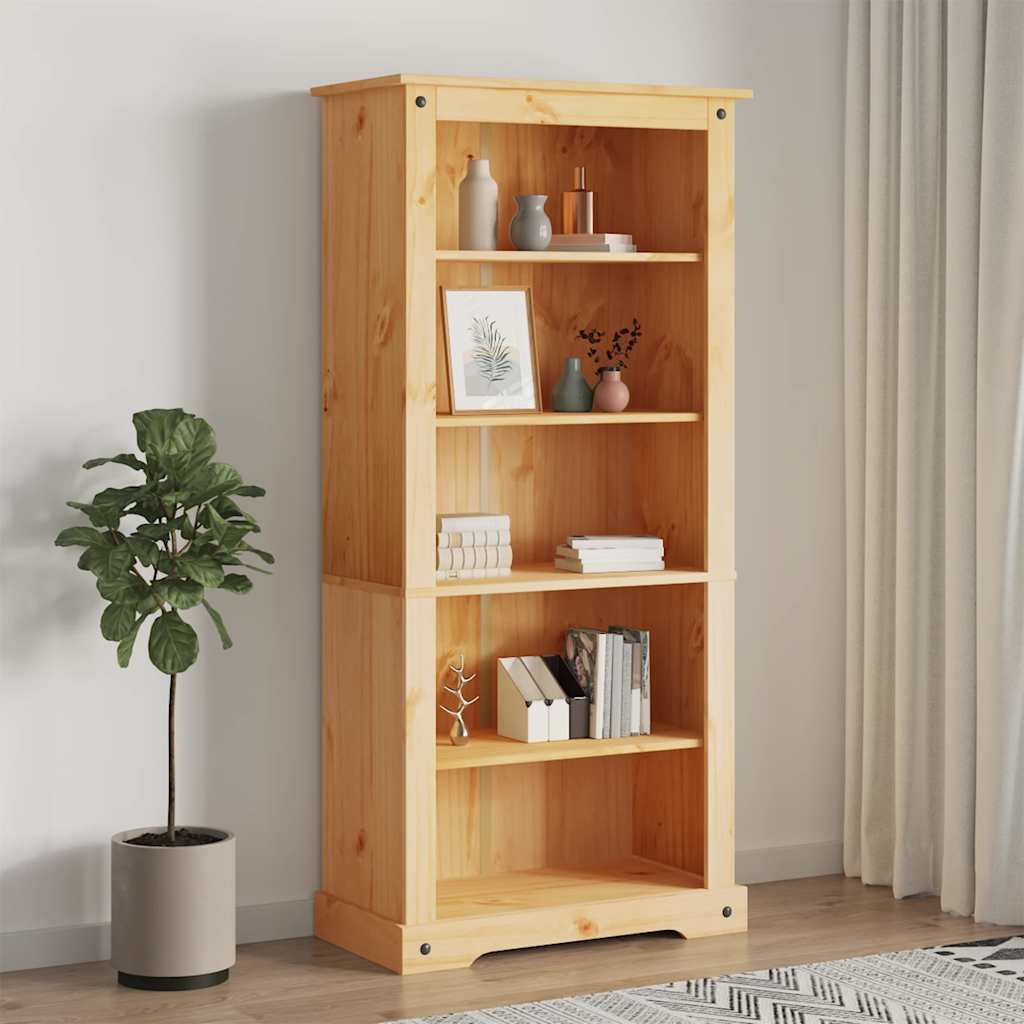 vidaXL 5-Tier Bookcase Mexican Pine Corona Range 80x40x170 cm - Brown