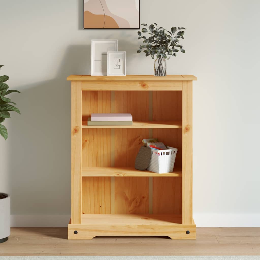 vidaXL 3-Tier Bookcase Mexican Pine Corona Range 80x29x100 cm - Brown