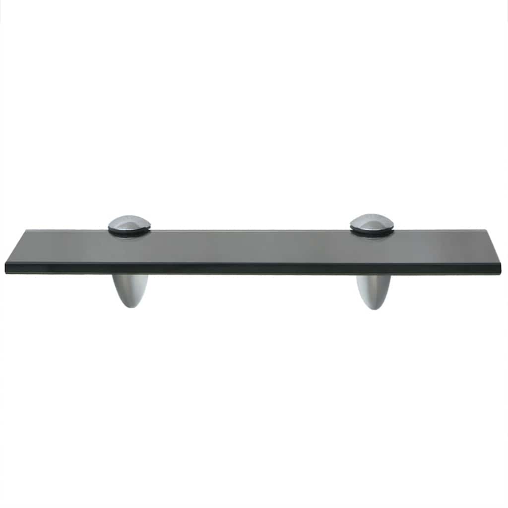 243762 vidaXL Floating Shelf Glass 30x10 cm 8 mm - Black - 30 x 10 x 0.8 cm
