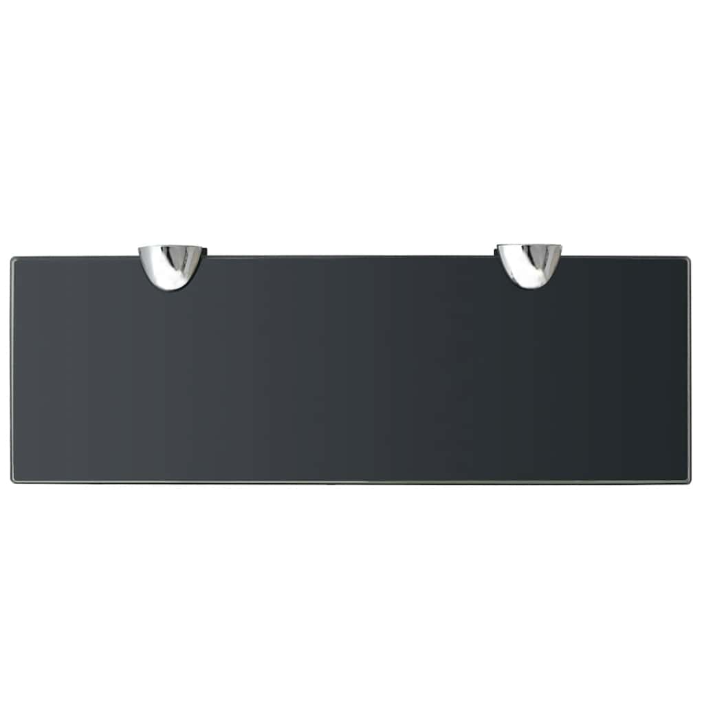243762 vidaXL Floating Shelf Glass 30x10 cm 8 mm - Black - 30 x 10 x 0.8 cm