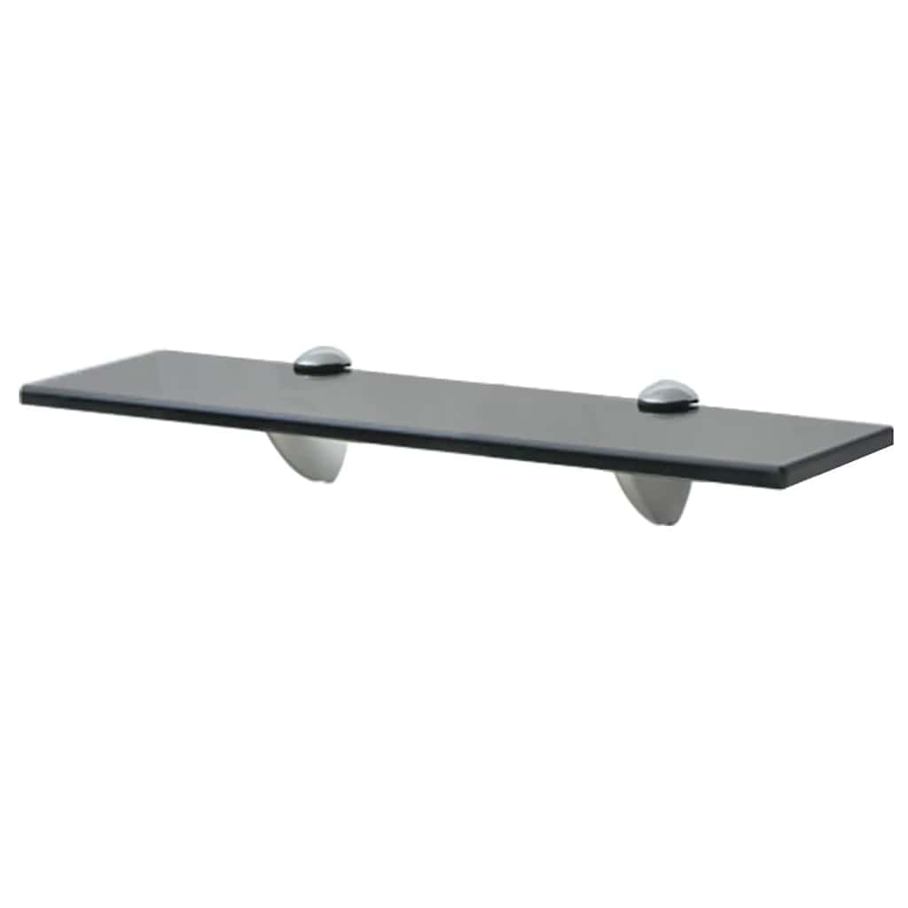 243763 vidaXL Floating Shelf Glass 40x10 cm 8 mm - Black - 40 x 10 x 0.8 cm
