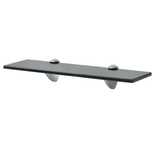 243763 vidaXL Floating Shelf Glass 40x10 cm 8 mm - Black - 40 x 10 x 0.8 cm