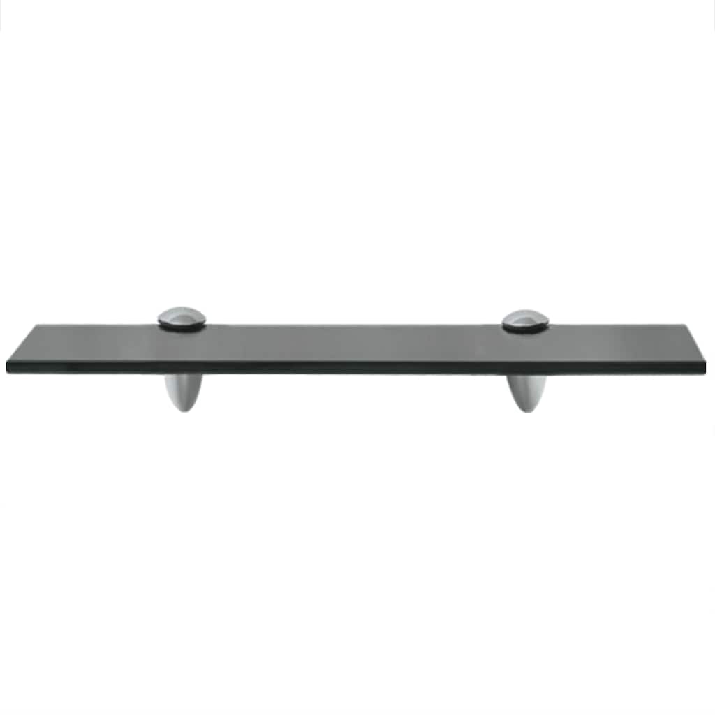 243763 vidaXL Floating Shelf Glass 40x10 cm 8 mm - Black - 40 x 10 x 0.8 cm