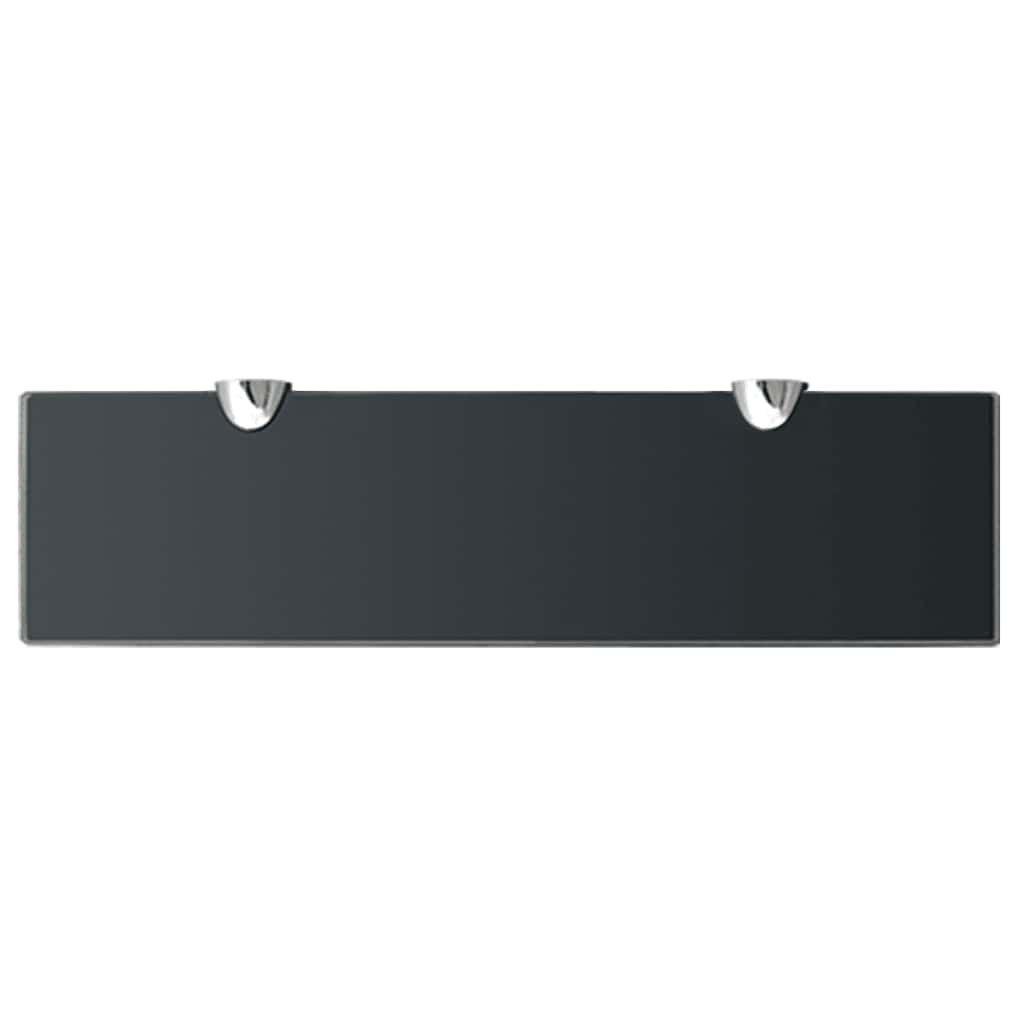 243763 vidaXL Floating Shelf Glass 40x10 cm 8 mm - Black - 40 x 10 x 0.8 cm