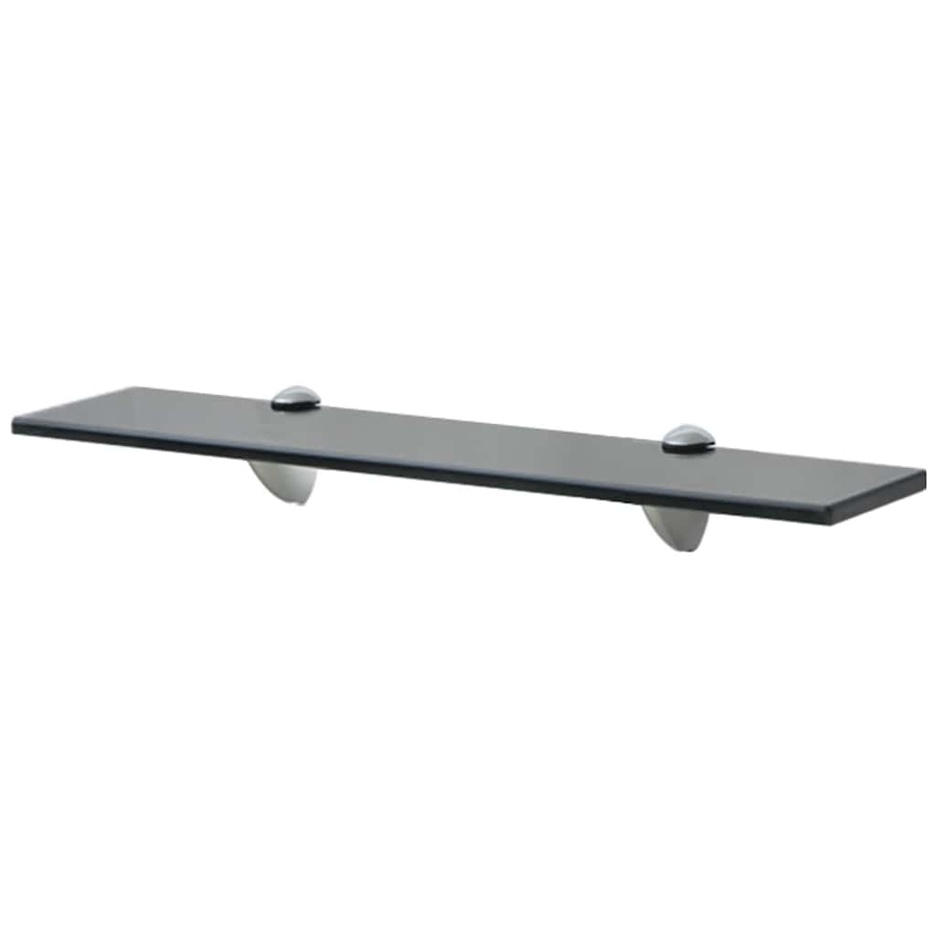 243764 vidaXL Floating Shelf Glass 50x10 cm 8 mm - Black - 50 x 10 x 0.8 cm