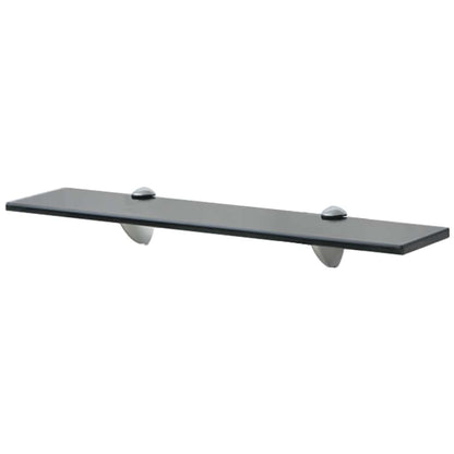 243764 vidaXL Floating Shelf Glass 50x10 cm 8 mm - Black - 50 x 10 x 0.8 cm