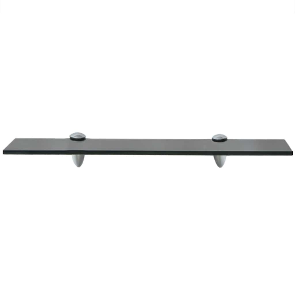 243764 vidaXL Floating Shelf Glass 50x10 cm 8 mm - Black - 50 x 10 x 0.8 cm