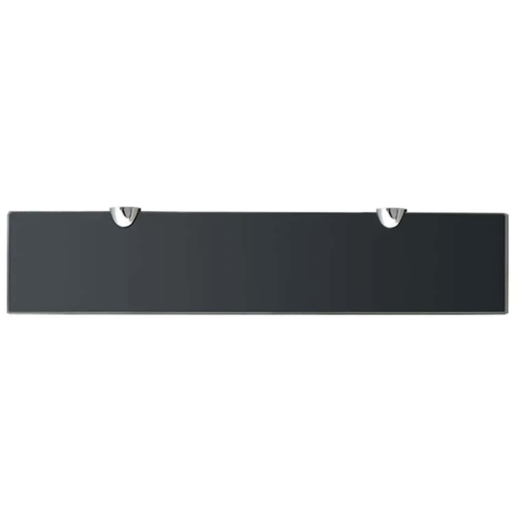 243764 vidaXL Floating Shelf Glass 50x10 cm 8 mm - Black - 50 x 10 x 0.8 cm