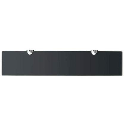 243764 vidaXL Floating Shelf Glass 50x10 cm 8 mm - Black - 50 x 10 x 0.8 cm
