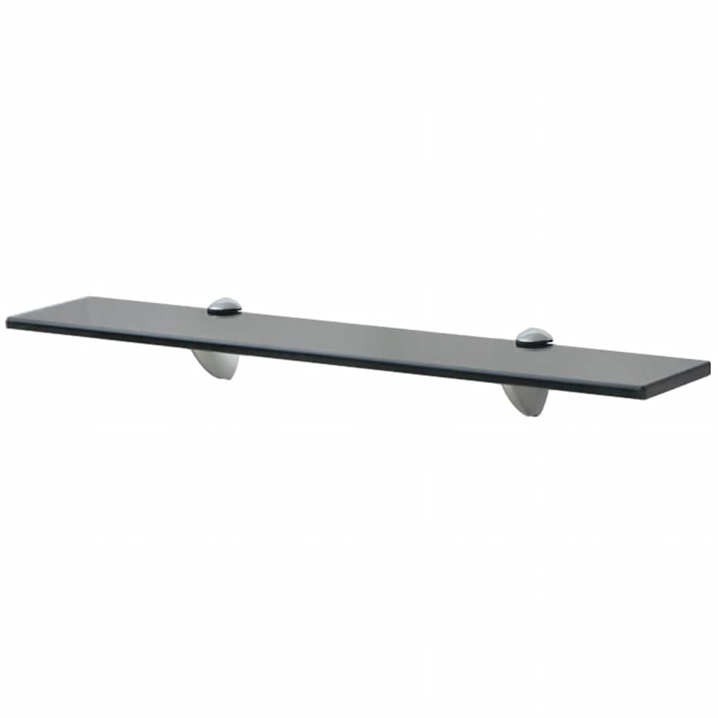 243765 vidaXL Floating Shelf Glass 60x10 cm 8 mm - Black - 60 x 10 x 0.8 cm