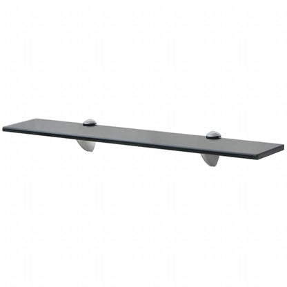 243765 vidaXL Floating Shelf Glass 60x10 cm 8 mm - Black - 60 x 10 x 0.8 cm