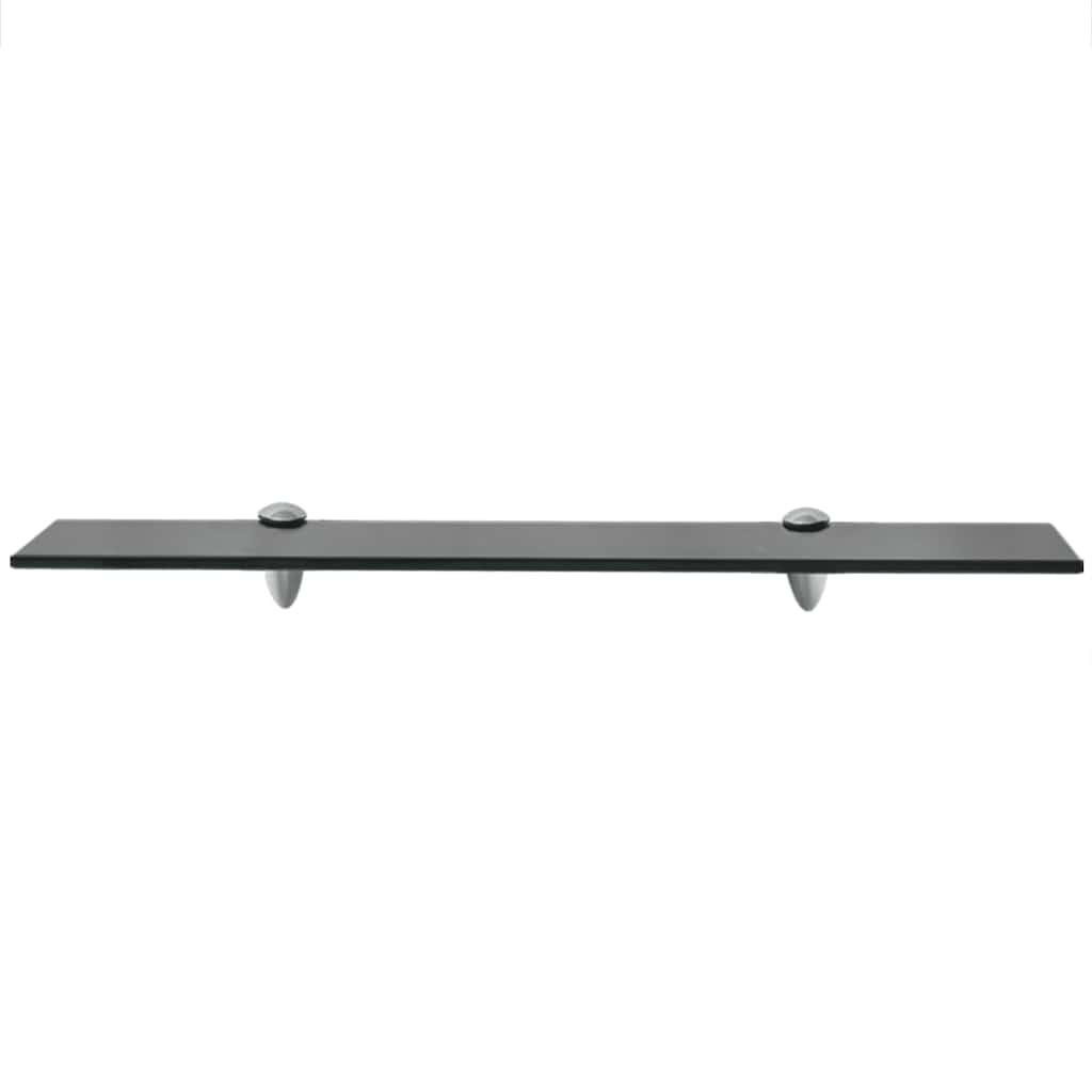 243765 vidaXL Floating Shelf Glass 60x10 cm 8 mm - Black - 60 x 10 x 0.8 cm