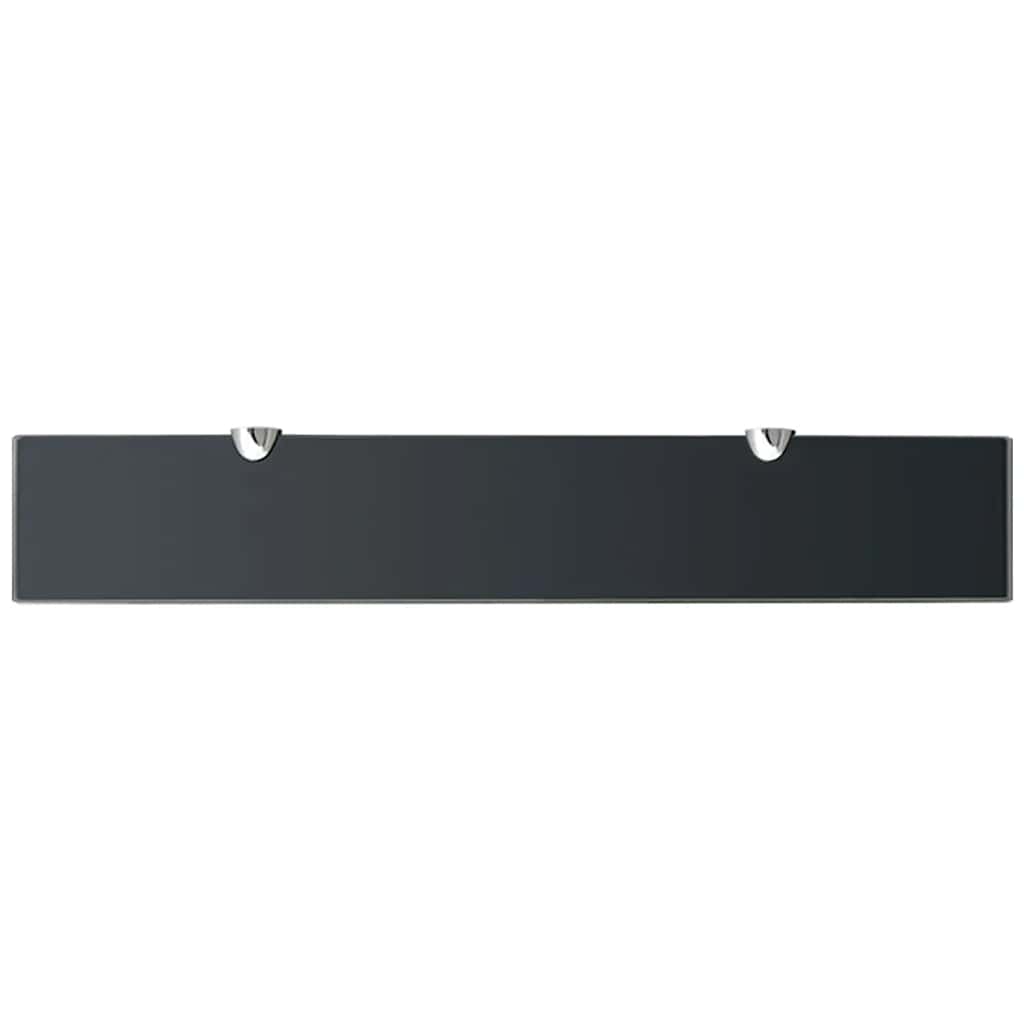 243765 vidaXL Floating Shelf Glass 60x10 cm 8 mm - Black - 60 x 10 x 0.8 cm
