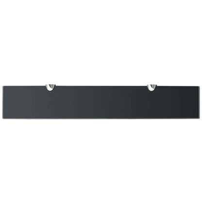 243765 vidaXL Floating Shelf Glass 60x10 cm 8 mm - Black - 60 x 10 x 0.8 cm