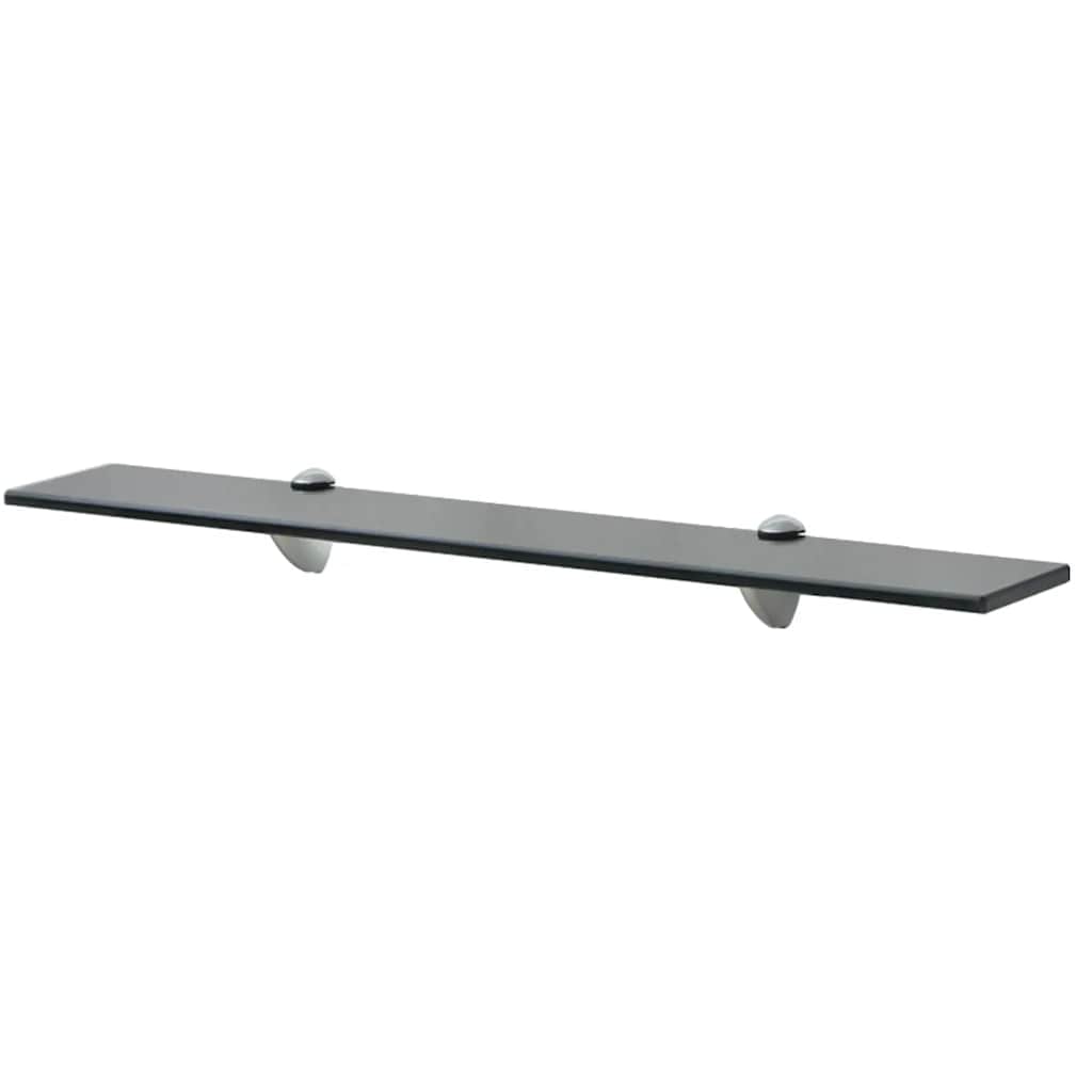 243766 vidaXL Floating Shelf Glass 70x10 cm 8 mm - Black - 70 x 10 x 0.8 cm