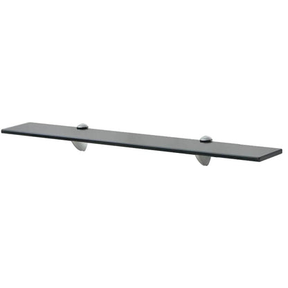 243766 vidaXL Floating Shelf Glass 70x10 cm 8 mm - Black - 70 x 10 x 0.8 cm