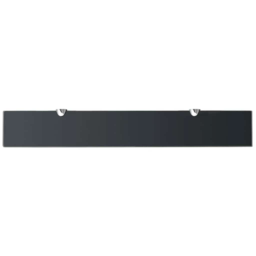 243766 vidaXL Floating Shelf Glass 70x10 cm 8 mm - Black - 70 x 10 x 0.8 cm