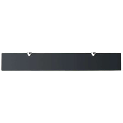 243766 vidaXL Floating Shelf Glass 70x10 cm 8 mm - Black - 70 x 10 x 0.8 cm