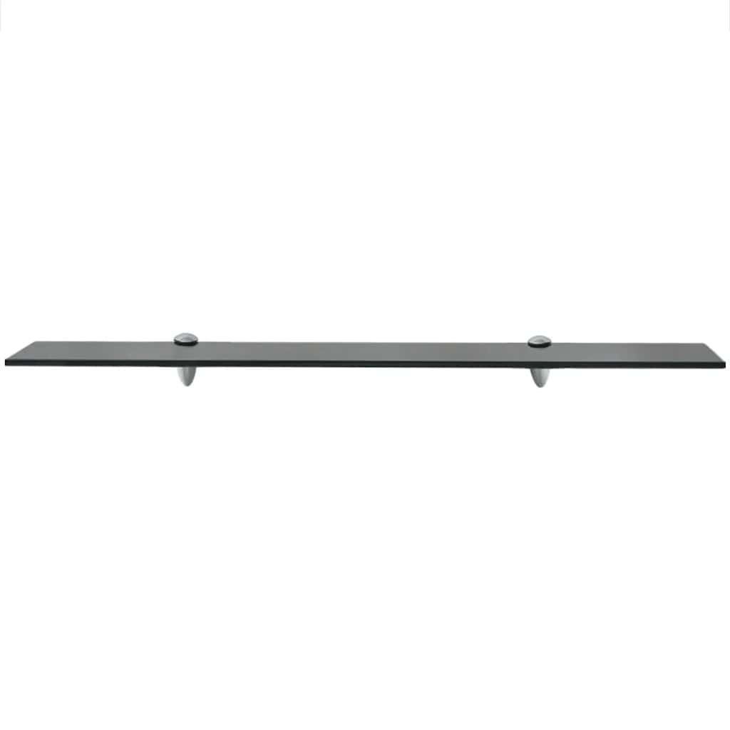 243767 vidaXL Floating Shelf Glass 80x10 cm 8 mm - Black - 80 x 10 x 0.8 cm