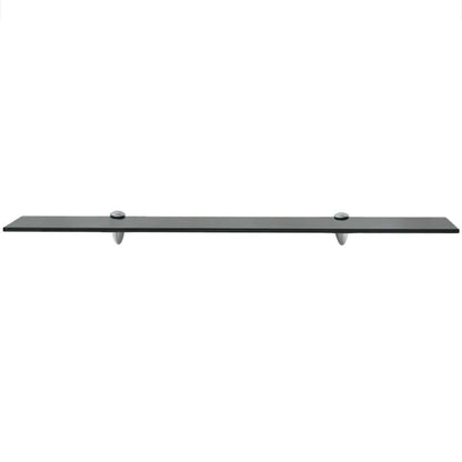 243767 vidaXL Floating Shelf Glass 80x10 cm 8 mm - Black - 80 x 10 x 0.8 cm