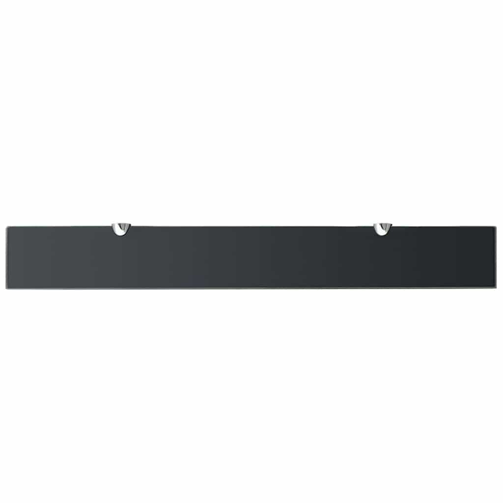 243767 vidaXL Floating Shelf Glass 80x10 cm 8 mm - Black - 80 x 10 x 0.8 cm