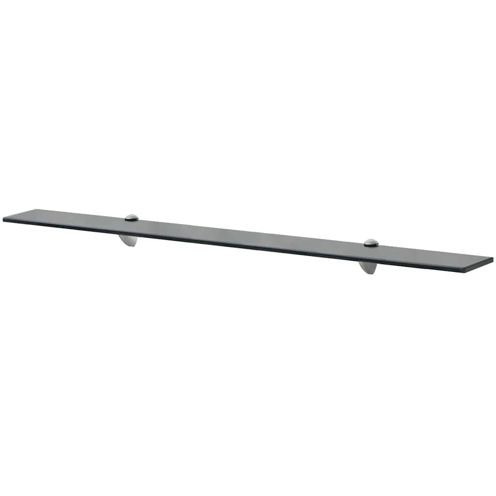 243769 vidaXL Floating Shelf Glass 100x10 cm 8 mm - Black - 100 x 10 x 0.8 cm