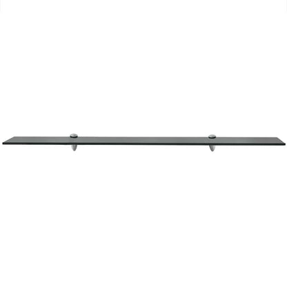 243769 vidaXL Floating Shelf Glass 100x10 cm 8 mm - Black - 100 x 10 x 0.8 cm