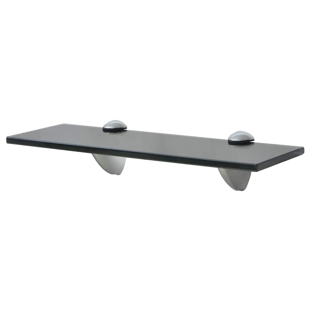 243786 vidaXL Floating Shelf Glass 30x20 cm 8 mm - Black - 30 x 20 x 0.8 cm