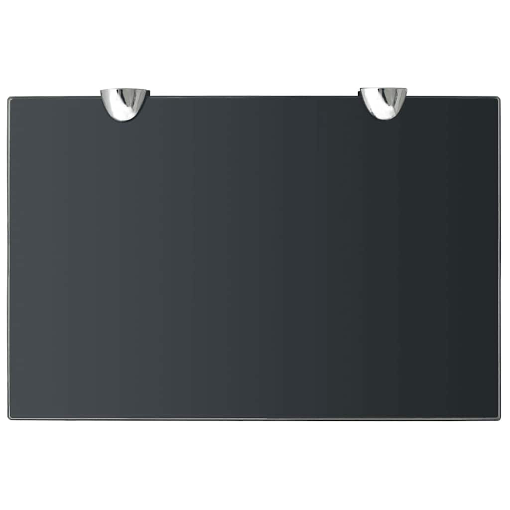 243786 vidaXL Floating Shelf Glass 30x20 cm 8 mm - Black - 30 x 20 x 0.8 cm