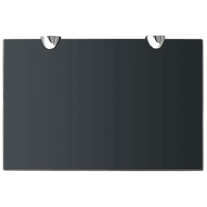 243786 vidaXL Floating Shelf Glass 30x20 cm 8 mm - Black - 30 x 20 x 0.8 cm