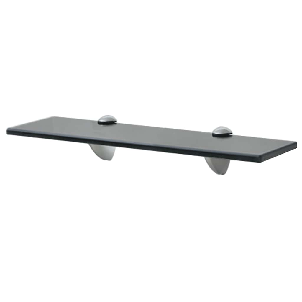 243787 vidaXL Floating Shelf Glass 40x20 cm 8 mm - Black - 40 x 20 x 0.8 cm