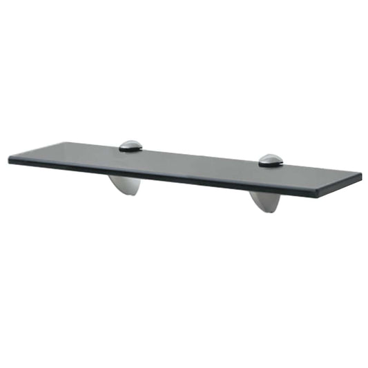 243787 vidaXL Floating Shelf Glass 40x20 cm 8 mm - Black - 40 x 20 x 0.8 cm