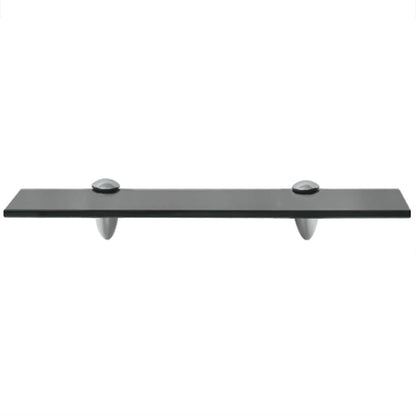 243787 vidaXL Floating Shelf Glass 40x20 cm 8 mm - Black - 40 x 20 x 0.8 cm
