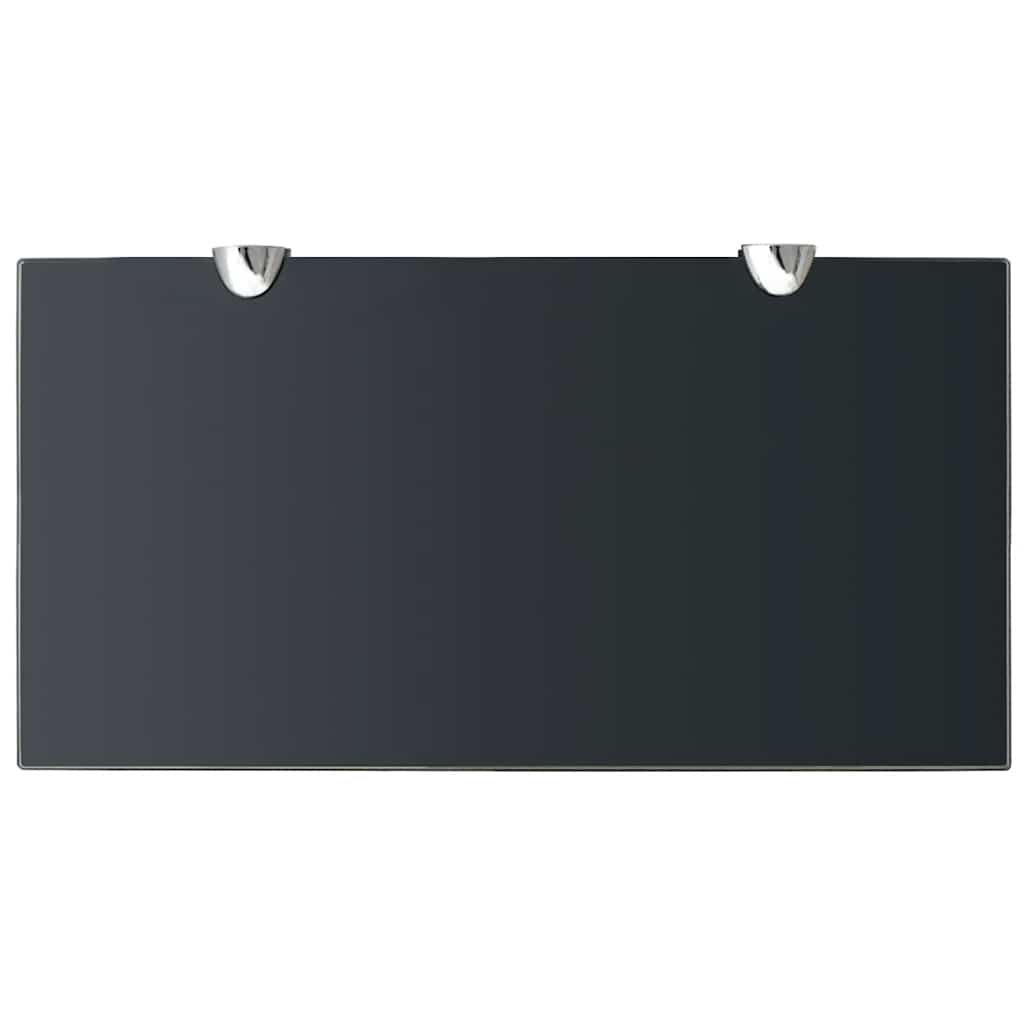 243787 vidaXL Floating Shelf Glass 40x20 cm 8 mm - Black - 40 x 20 x 0.8 cm