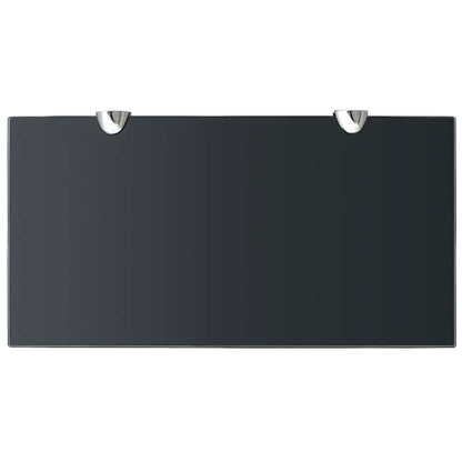 243787 vidaXL Floating Shelf Glass 40x20 cm 8 mm - Black - 40 x 20 x 0.8 cm