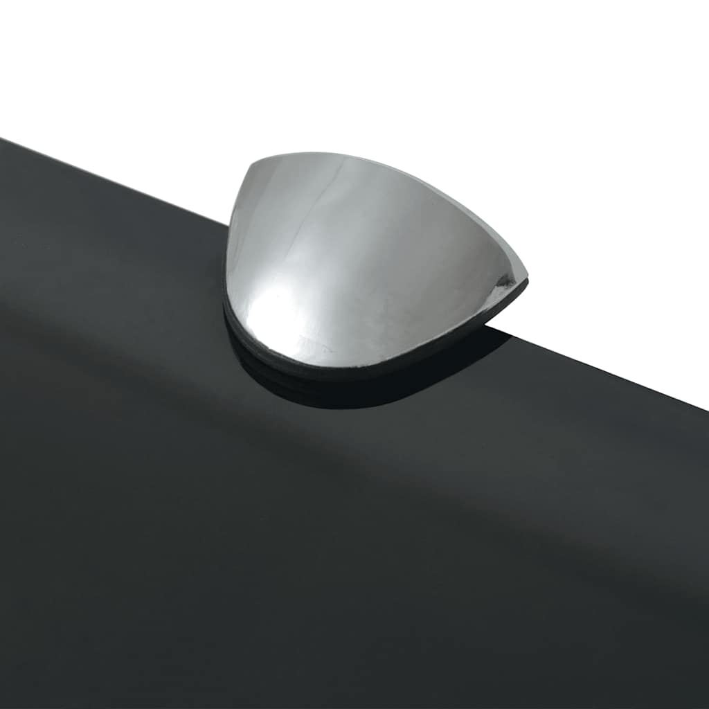 243787 vidaXL Floating Shelf Glass 40x20 cm 8 mm - Black - 40 x 20 x 0.8 cm