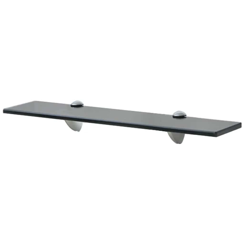 243788 vidaXL Floating Shelf Glass 50x20 cm 8 mm - Black - 50 x 20 x 0.8 cm