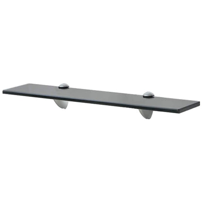 243788 vidaXL Floating Shelf Glass 50x20 cm 8 mm - Black - 50 x 20 x 0.8 cm