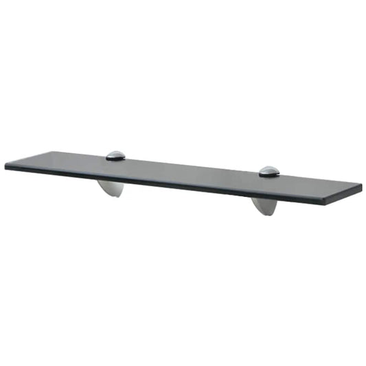 243788 vidaXL Floating Shelf Glass 50x20 cm 8 mm - Black - 50 x 20 x 0.8 cm